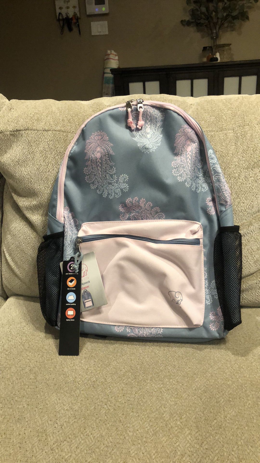 Backpack - Pink/Gray Ivory Ella