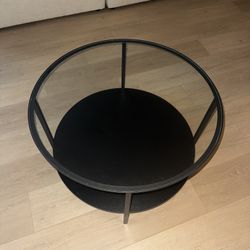 IKEA VITTSJÖ Coffee table, black-brown/glass