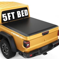 PENSUN Soft Tri-Fold Truck Bed Tonneau Cover Fit for 2020-2024 Jeep Gladiator, Pickup Truck Bed Cover 5 FT