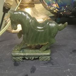 Hand Carved Jade Horse Statue 