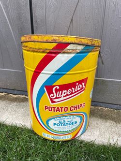 Vintage Large Detroit Chip Can