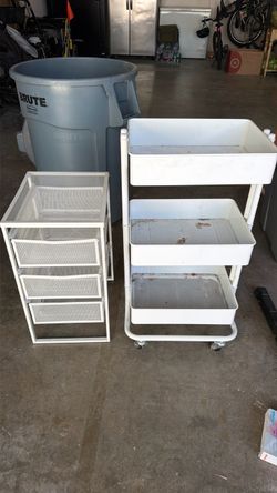 Metal Storage and Rolling Cart