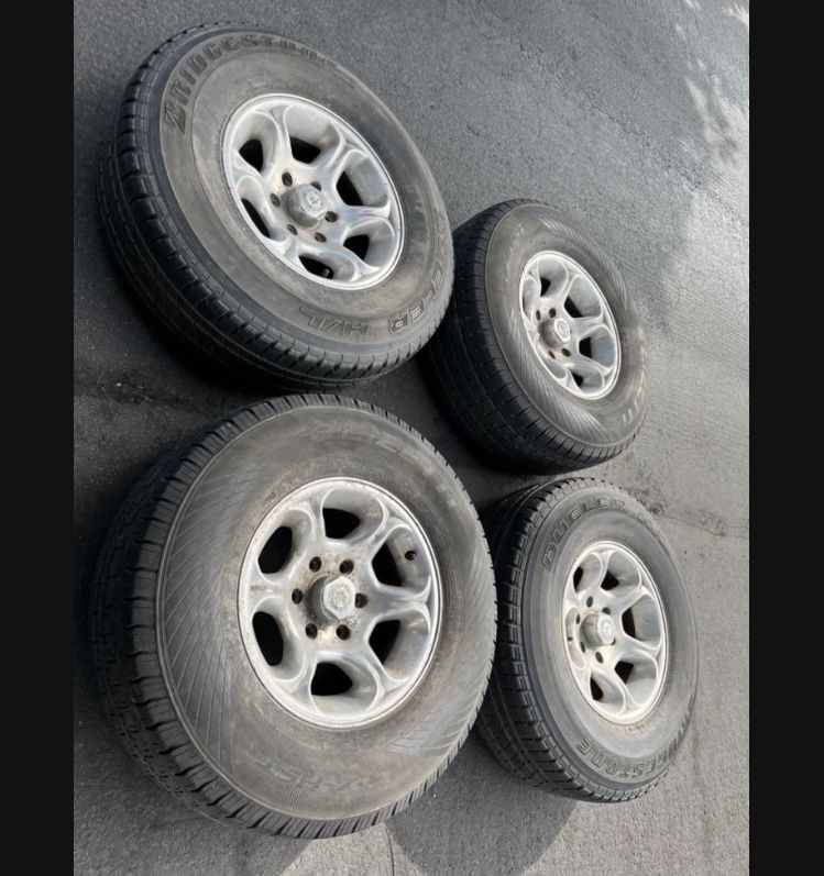 4 — 245/75r16 6x5.5 6x139.7 American Racing Tacoma Tundra 4Runner Yukon Tahoe Wheels Rims Good 80% Treads Tires!