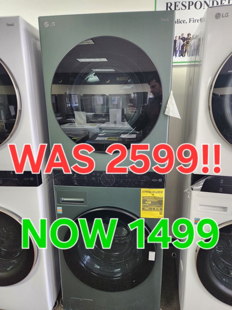 LG WASHER DRYER WASHTOWER 1499! 0 DOWN 0% FINANCING! 1YR WARRANTY! 48HR DELIVERY!