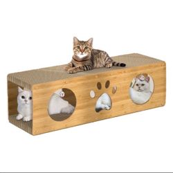 Cat Tunnel House with Scratching Pad and Ball Toy - Large Size,Cat Scratchers,Pet toy, Innovative Design, Safe and Eco-Friendly, cat home accessories 