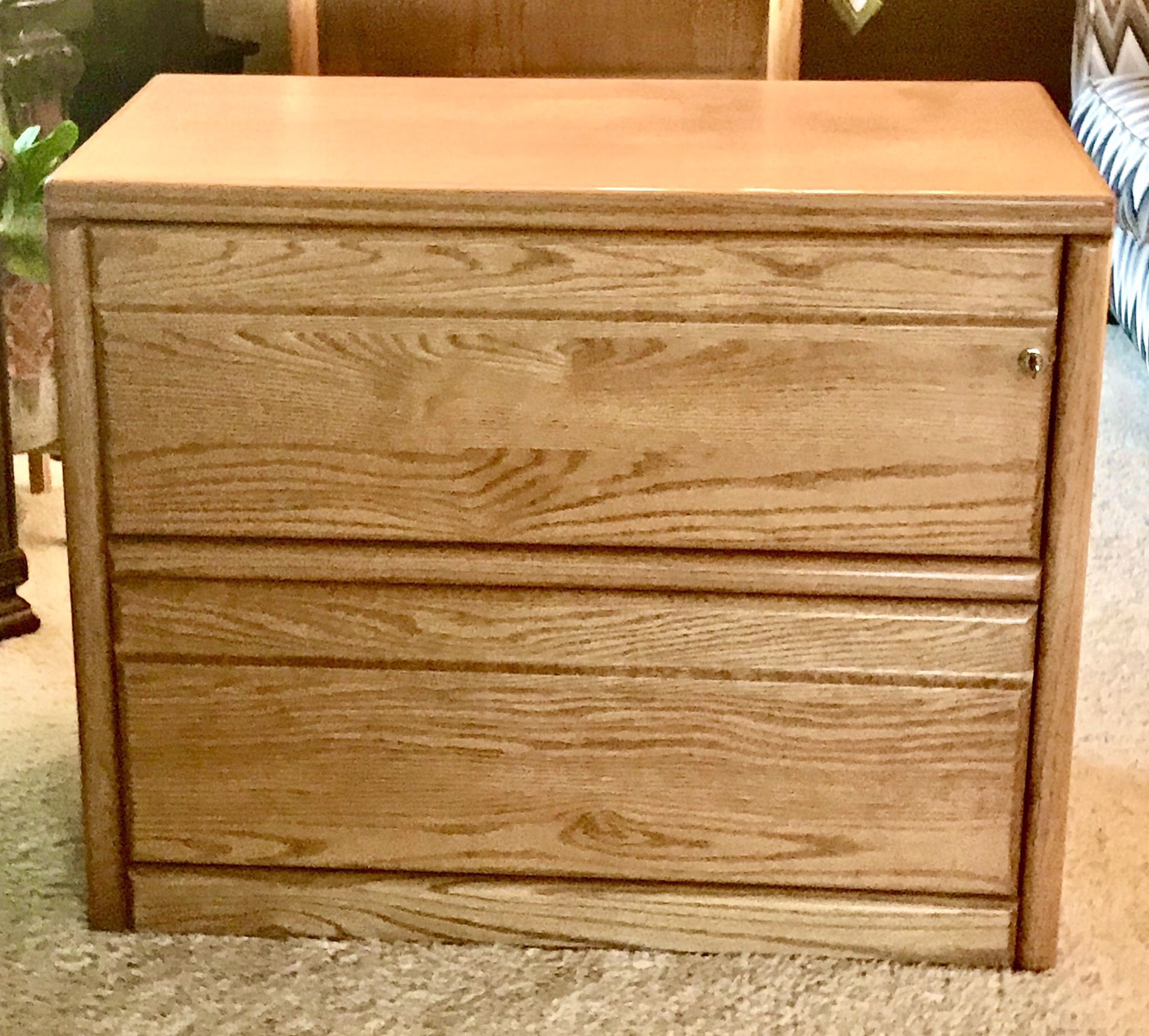 2 Drawer Oak File Caninet