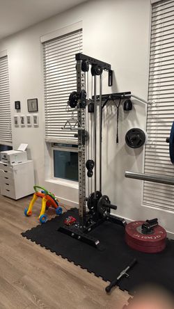 Cable machine, attachments, and weights