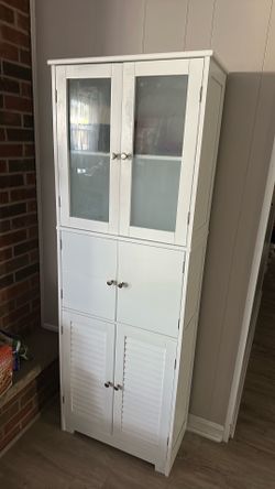 White pantry cabinet