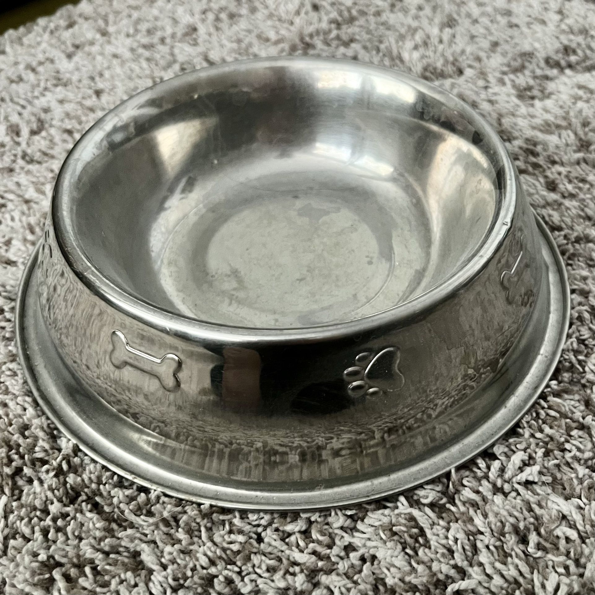 Dog Pet Food Water Bowl Dish Metal