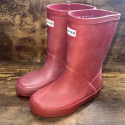 Hunter Classic Red Rain Boots Kids Children's Size 2Y