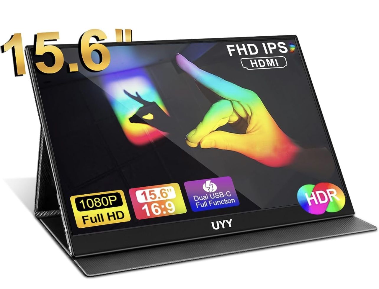 BRAND NEW IN BOX UYY Portable Monitor 15.6" Ultra-Thin FHD 1080P, 2023 Travel IPS Monitor, HDR Gaming Monitor