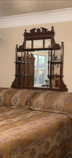 Victorian overmantle  mirror - headboard