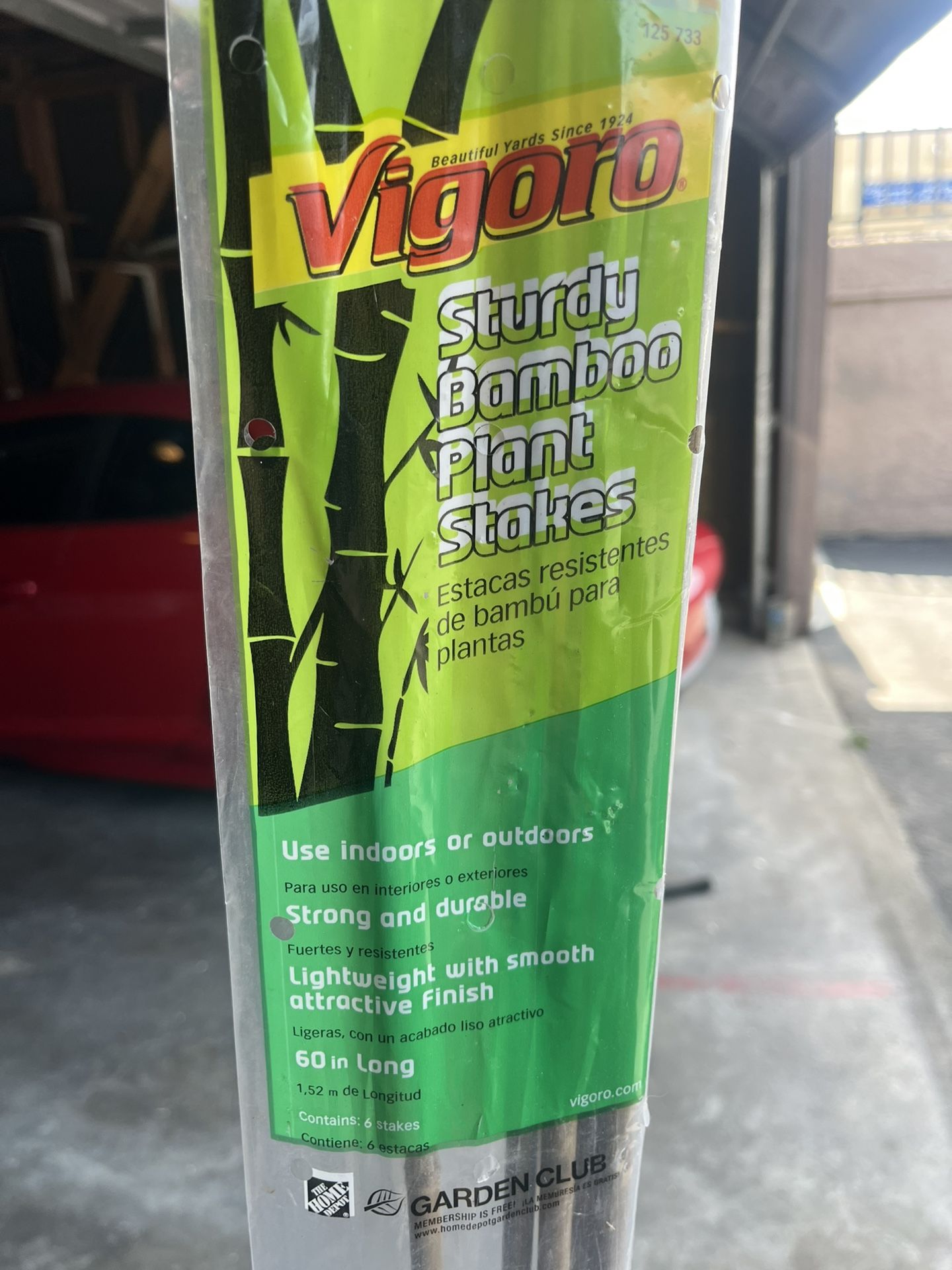 Vigoro 5 Ft Bamboo Sticks, 6 Count 