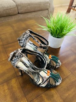 Snake skin high heels