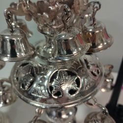 Antique Sterling Silver Judaica Torah Ornament Crown Two Pieces 