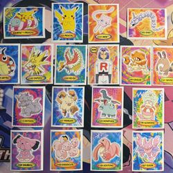 Pokemon 2000 Navarrete 2, 3, Mewtwo vs Mew Stickers Lot Spanish (48pcs)