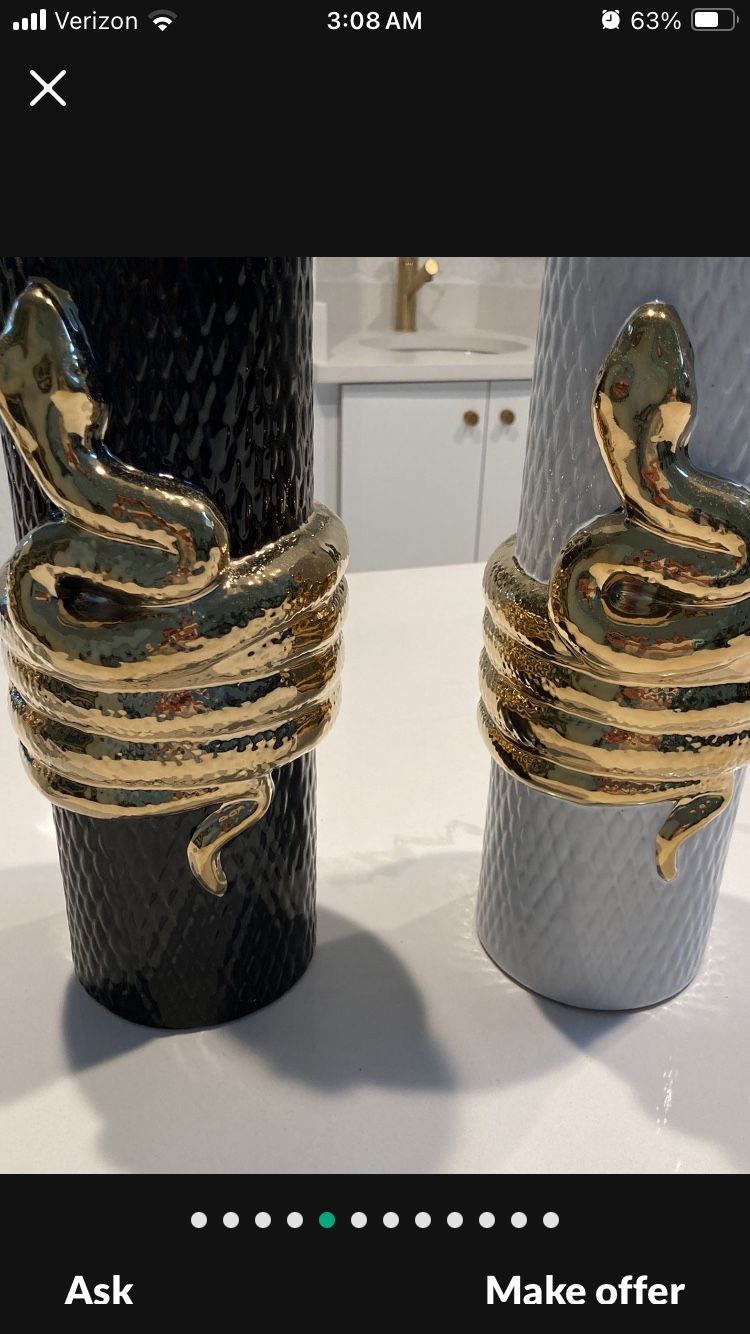 Egyptian Art Deco style Snake Vase.