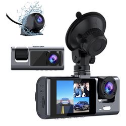 Galphi 3 Channel Dash Cam Front and Rear Inside