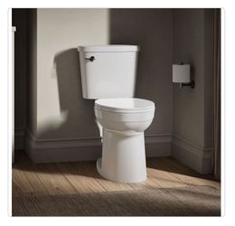 KOHLER Joist 2-Piece Complete Solution 1.28 GPF Single Flush Elongated Toilet in White (Seat Included)