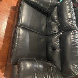 Black Couch Set With Pull Out Bed (Queen)