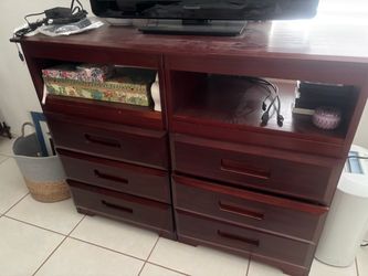 Cherry Wood Dresser with Open Shelves