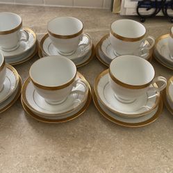 8 Noritake Charlotta Gold (Set Of 3) Tea Set. 