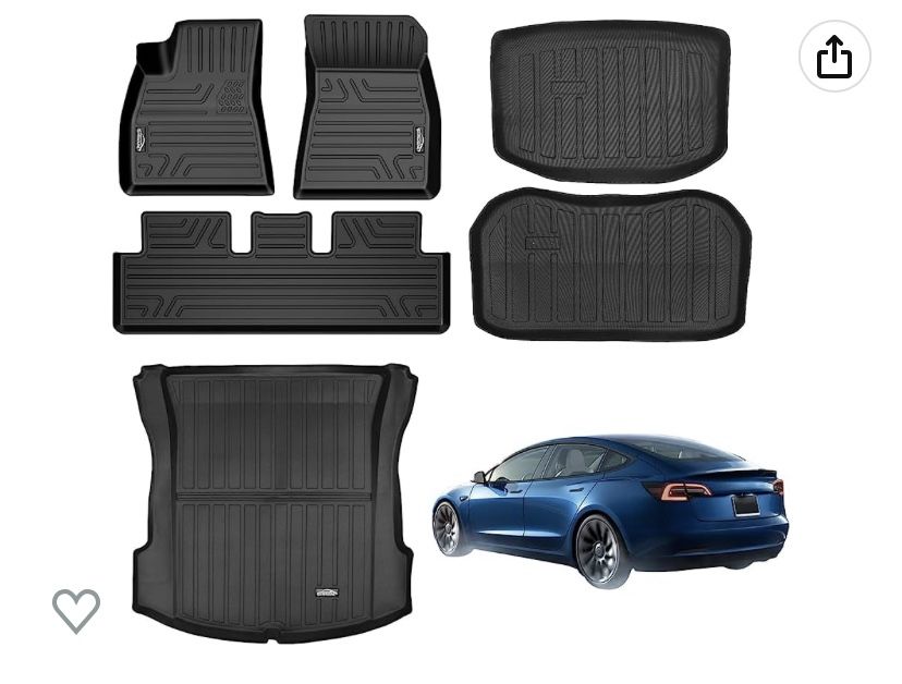 GorWare Tesla Model 3 All Weather Floor Mats