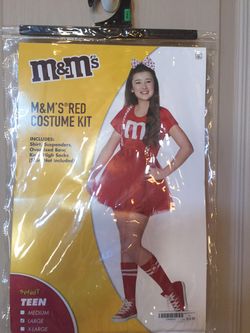 M & M Red Costume For Teen- includes Skirt