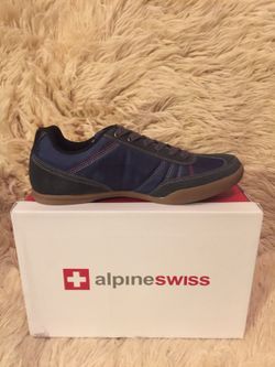 NIB ALPINE SWISS Marco Men's Suede Trim Fashion Tennis Shoes, size 9