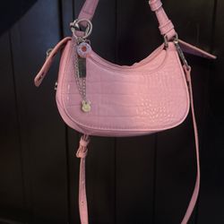 ZARA Y2K MINI PINK CROCCADILE PURSE
