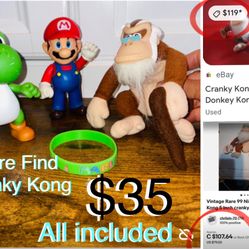 $35 For All Nintendo Characters Rare Find Cranky Kong Toyside +Yoshi & Mario