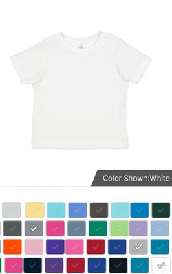 Toddler fina jersey T-Shirt ...Heather and white..size..2T-3T-4T-and 56