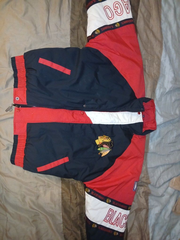 Vintage Chicago Black Hawks Bomber Jacket