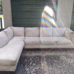 L Off White Cream Couch 