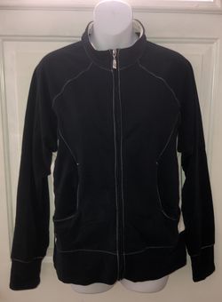 Black and cream Straight Down women’s full zip golf jacket w/pockets in EXCELLENT condition