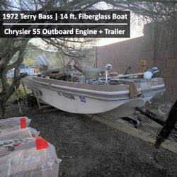 1972 Delhi Terry Bass | 14 ft Fiberglass Boat & Trailer