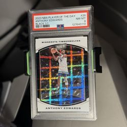 2024-25 Panini Player of the Day Anthony Edwards #26 PSA 8 Black 1/1