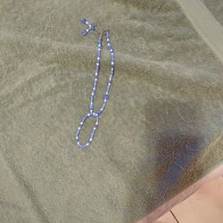 Blue And White Necklace, Bracelet, Earring