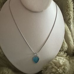 Coach Heart Shaped Pendant on Silver Chain