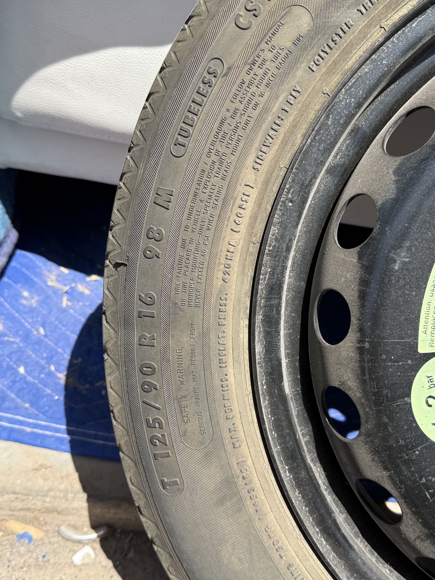 Continental T125 90R16 Spare Tire (Donut)