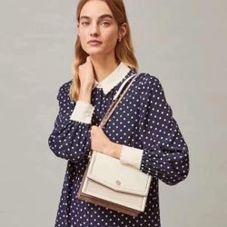 Tory Burch Robinson Canvas Floral Interior Convertible Shoulder Bag