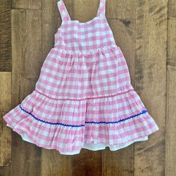 Tahari little girls adorable pink gingham ruffle hem dress size 6   Little girls size 6  Super adorable!   Pink gingham print  Has a small mark on the