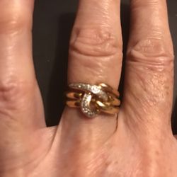 14k Rose Gold and diamond band ring