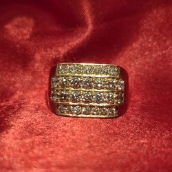 10k Yellow Gold Diamond Round Cut Ring 2.50 ctw 