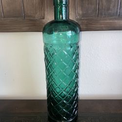 Vintage Recycled Emerald Glass Vase