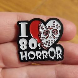 I Love 80s Horror Pin 