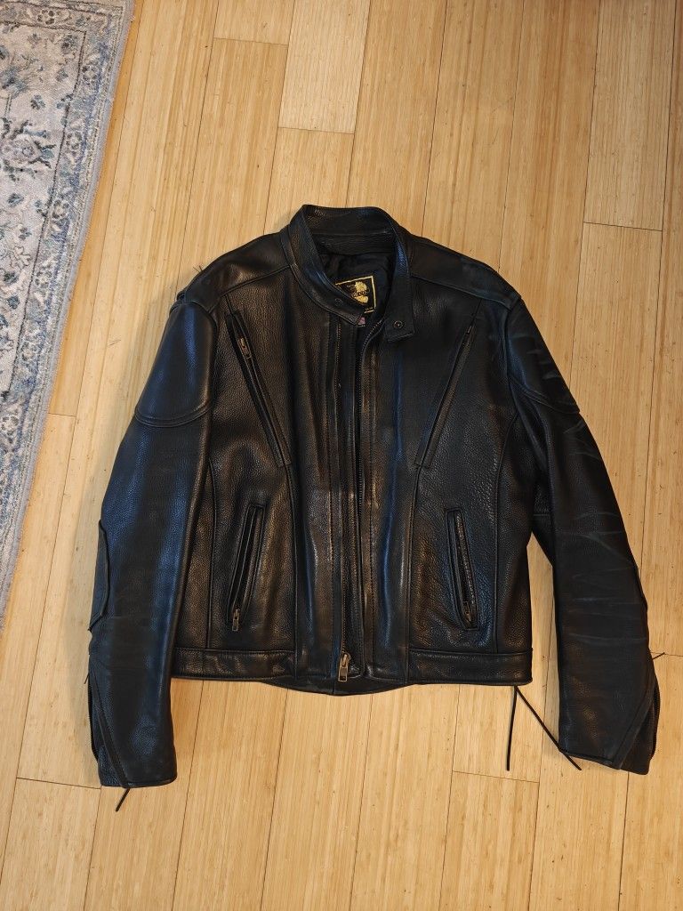 Motorcycle jacket U.S. Made Co black, large, like new