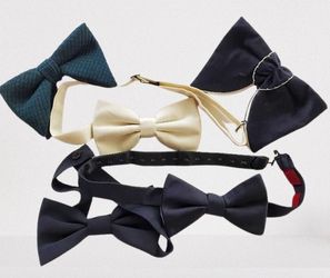 Vintage Silk Adjustable Varied Colored Bowties Lot of 5