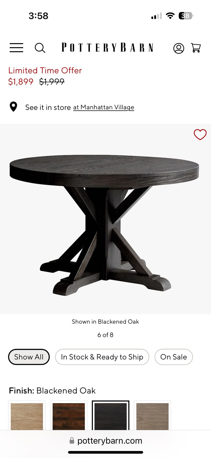 Pottery Barn Dining Table