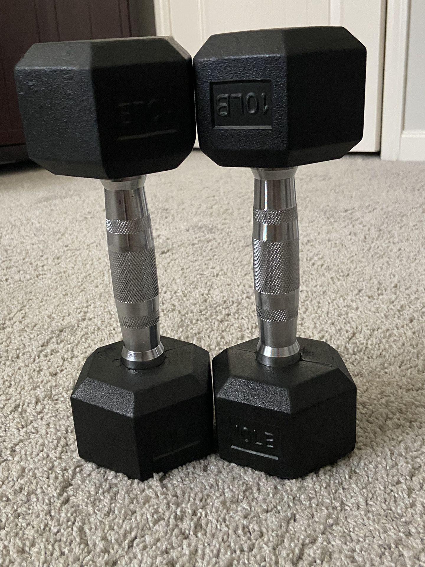 CAP Barbell, 10lb Rubber Hex Dumbbells